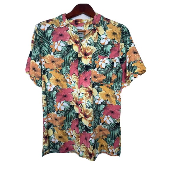 Goodfellow & Co Men's Short Sleeve Small Button Up Hawaiian Shirt Slim - Picture 1 of 6